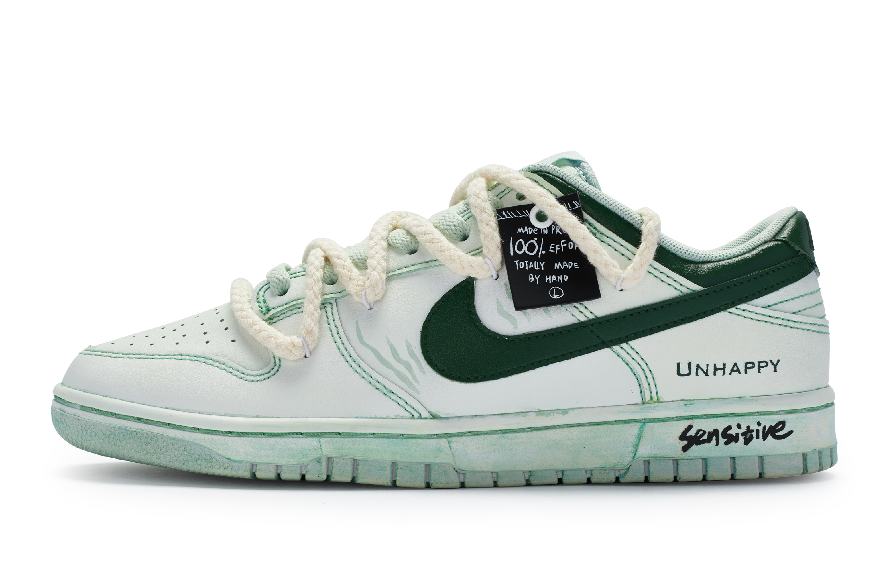 Buy 【カスタムシューズ】ナイキ ダンク ロー 'ホワイト グリーン' DH9765-102(TeamR-女款敏感S-BOX)