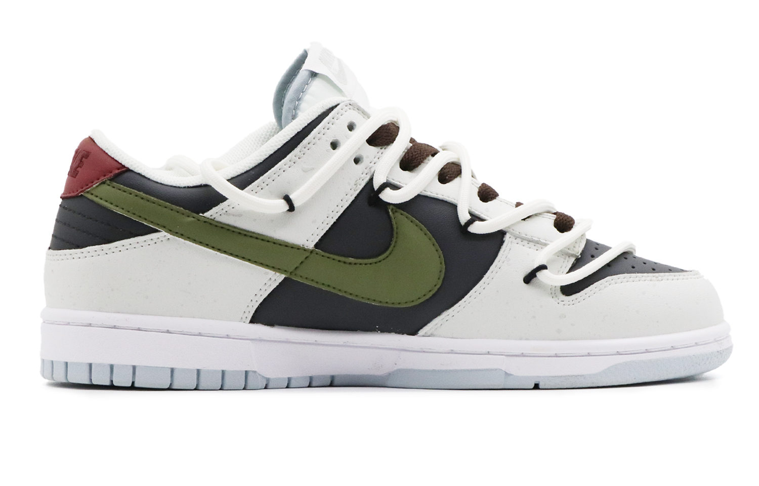 Lookbook [Sepatu Kustom] Nike Dunk Low 'Putih Hijau Hitam' DV0831-101(Team57-男款绿野仙棕)