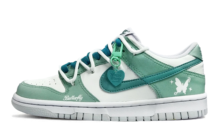 Buy 【定制球鞋】 Nike Dunk Low 解構鞋帶 蝴蝶 英文字母 心形掛墜 高街 低幫 板鞋 GS 白綠