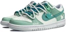 Lookbook 【定制球鞋】 Nike Dunk Low 解構鞋帶 蝴蝶 英文字母 心形掛墜 高街 低幫 板鞋 GS 白綠