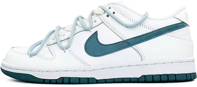 custom-shoes-nike-dunk-low-white-green-deconstructed