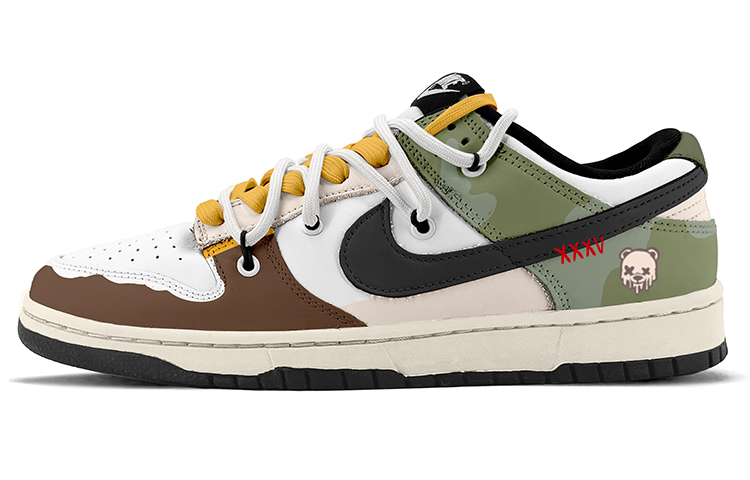 Buy [Sepatu Kustom] Nike Dunk Low 'Putih Hijau Beruang Dekonstruksi' CW1590-100(TeamK-玩具小熊S-BOX)