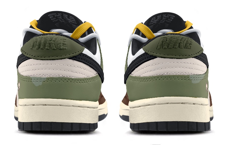 Shop [Sepatu Kustom] Nike Dunk Low 'Putih Hijau Beruang Dekonstruksi' CW1590-100(TeamK-玩具小熊S-BOX)