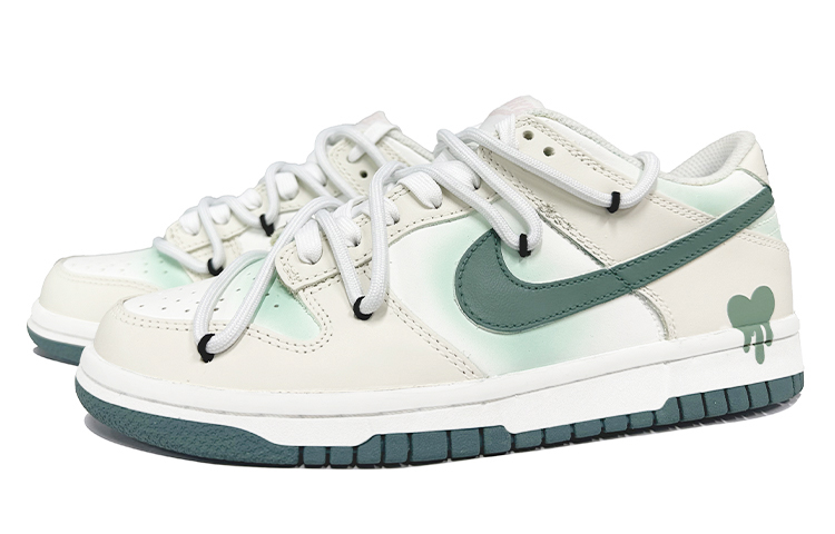 Lookbook [Kasut Custom] Nike Dunk Low 'Putih Hijau Hati Graffiti' FD9911-101(TeamK-爱心涂鸦)