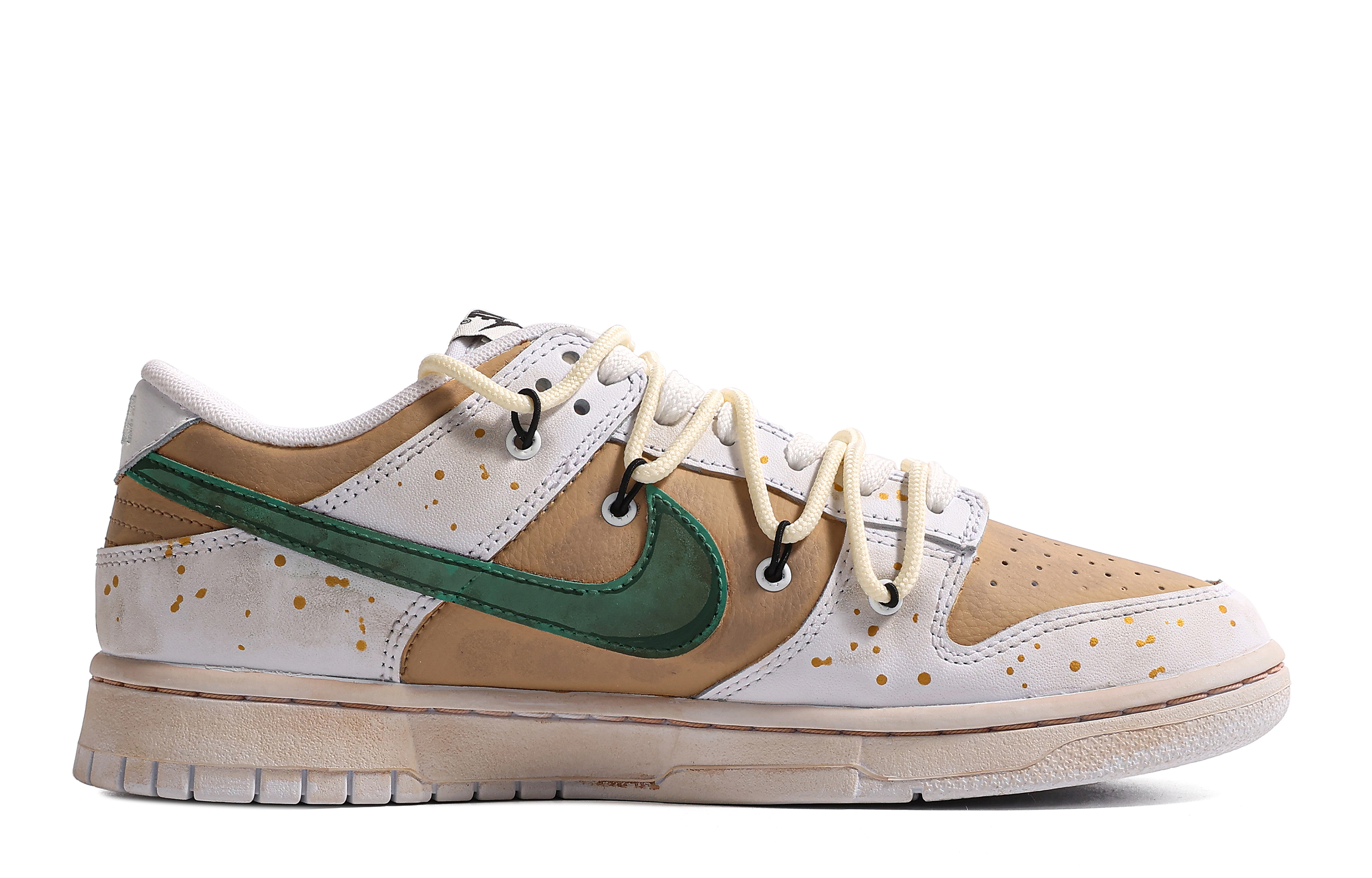 Order [Zapatos Personalizados] Nike Dunk Low 'Blanco Verde Marrón Claro' DH9765-100(TeamM-女款龙鼎S-BOX)