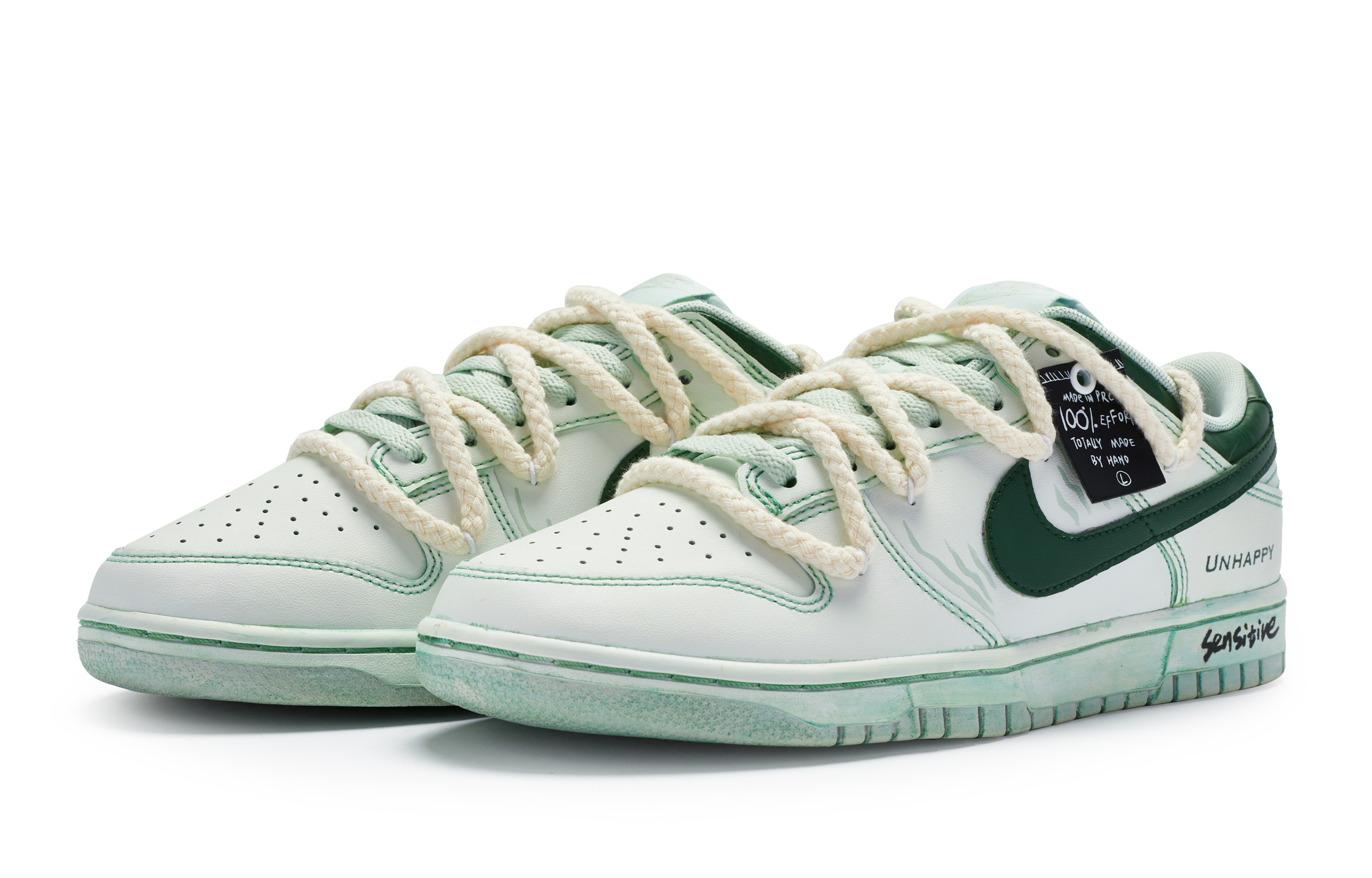 Lookbook 【カスタムシューズ】ナイキ ダンク ロー『ホワイトグリーンセラピー』 DH9765-102(TeamR-女款敏感)