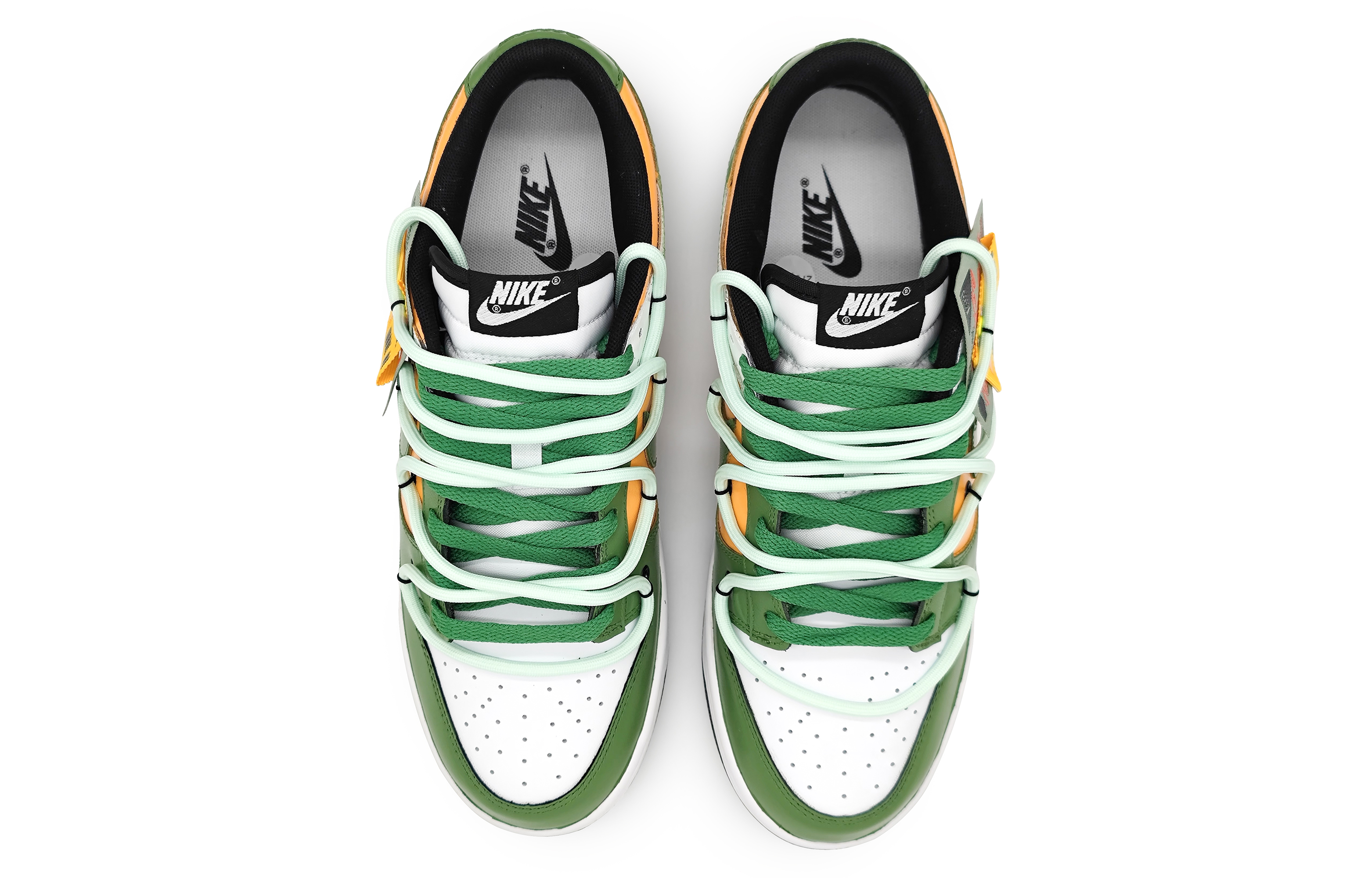 Shop [定制鞋款] 耐克Dunk低帮'白绿黄' DD1391-100(Team16-男款贪吃蛇绿)