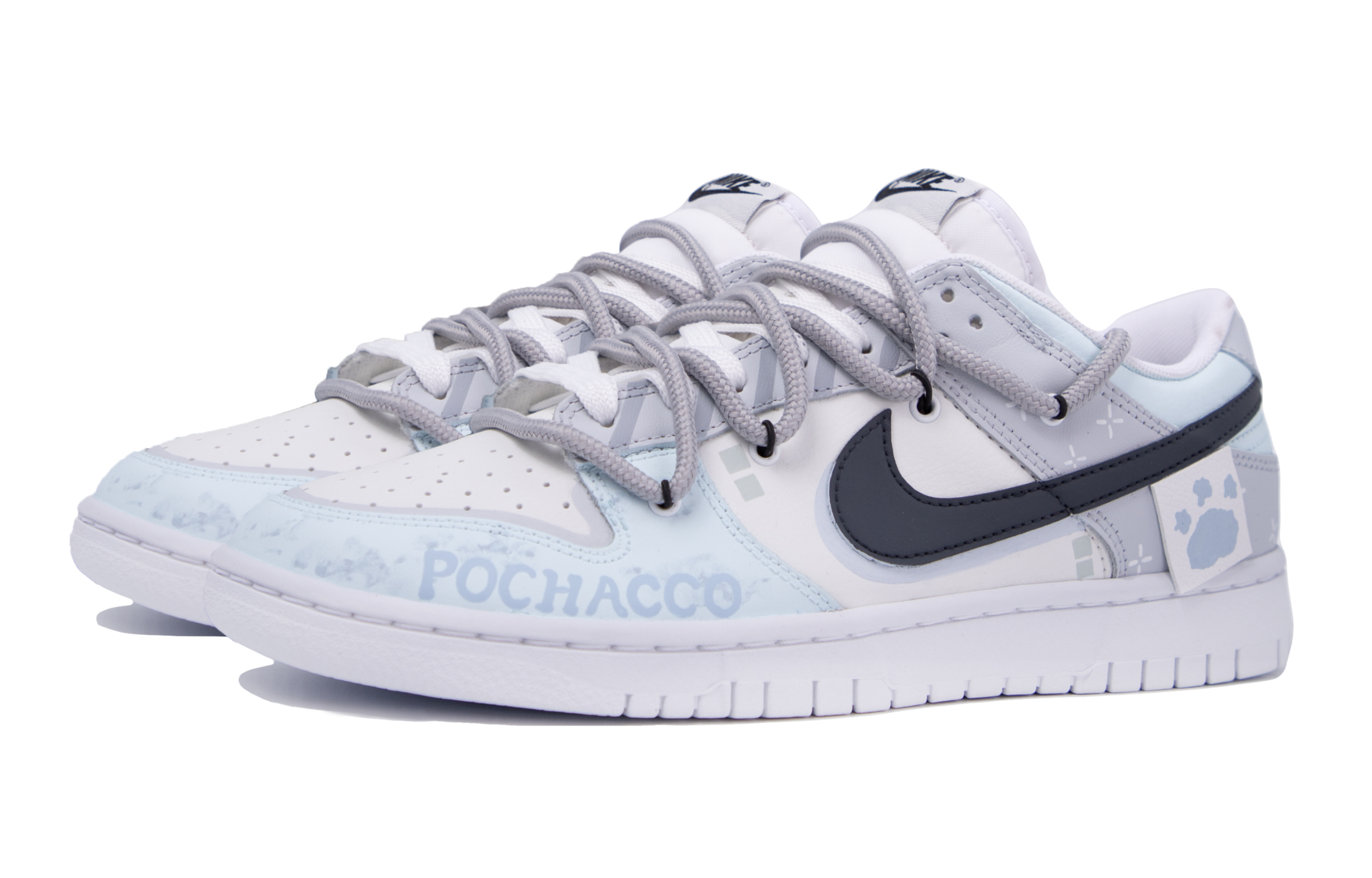 Order [Sneakers Kustom] Nike Dunk Low 'Putih Abu-Biru Graffiti' DJ6188-101(TeamM-男款漫雾S-BOX)