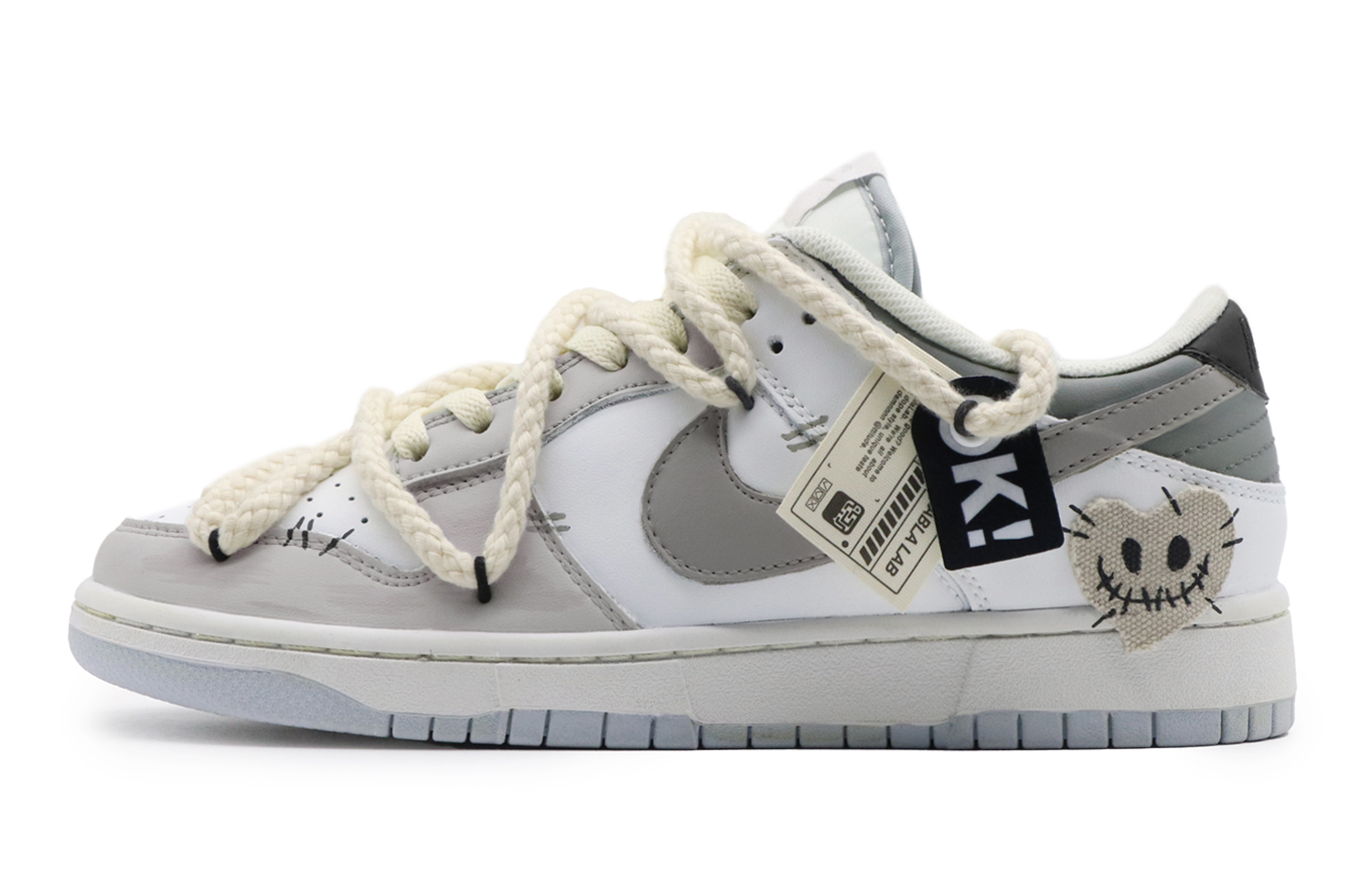 Buy [Custom Shoes] Nike Dunk Low 'White Grey' - Novelship