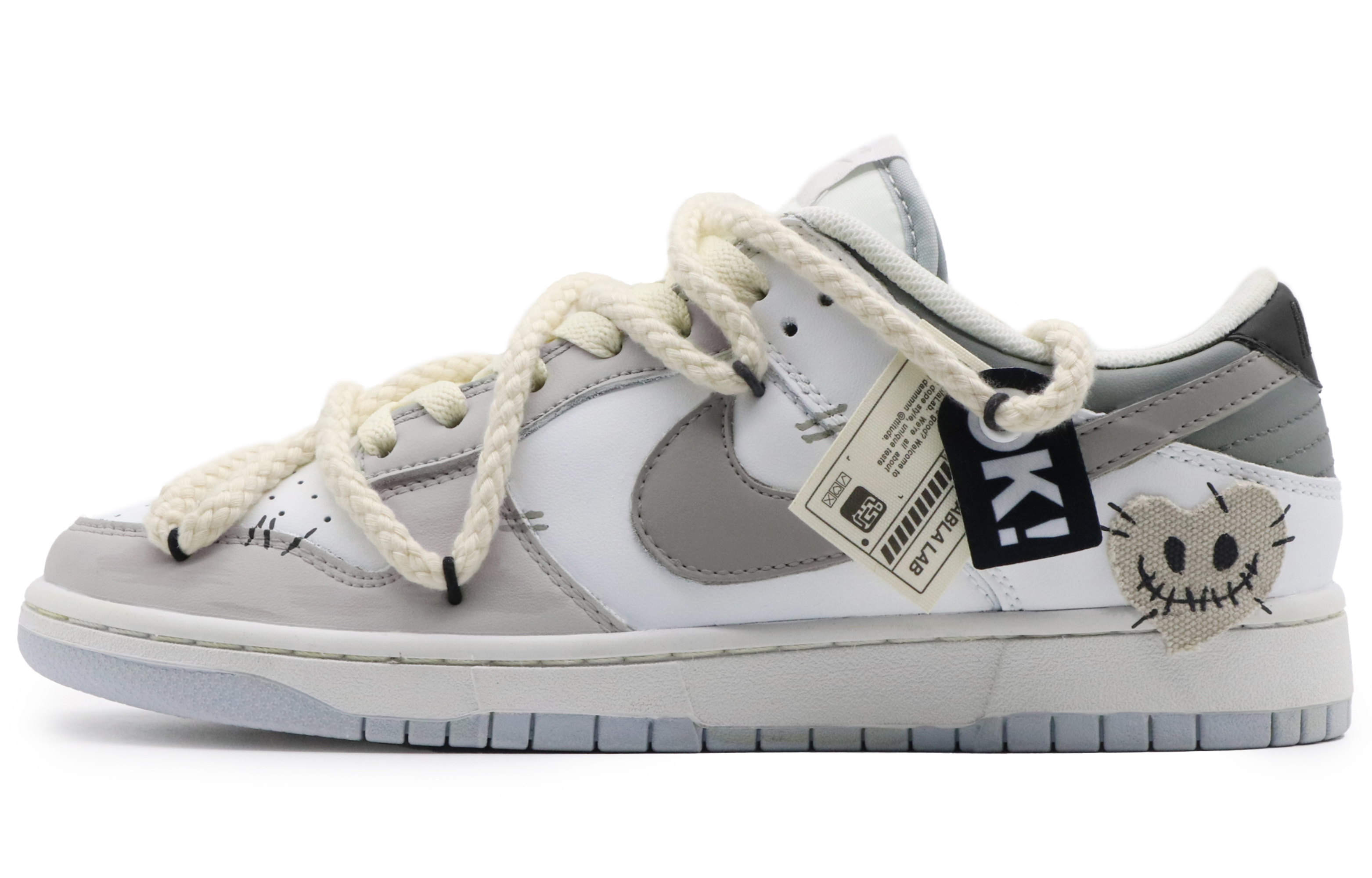 Buy [定制鞋] 耐克Dunk Low '白灰' DV0831-101(Team57-男款哈基米)