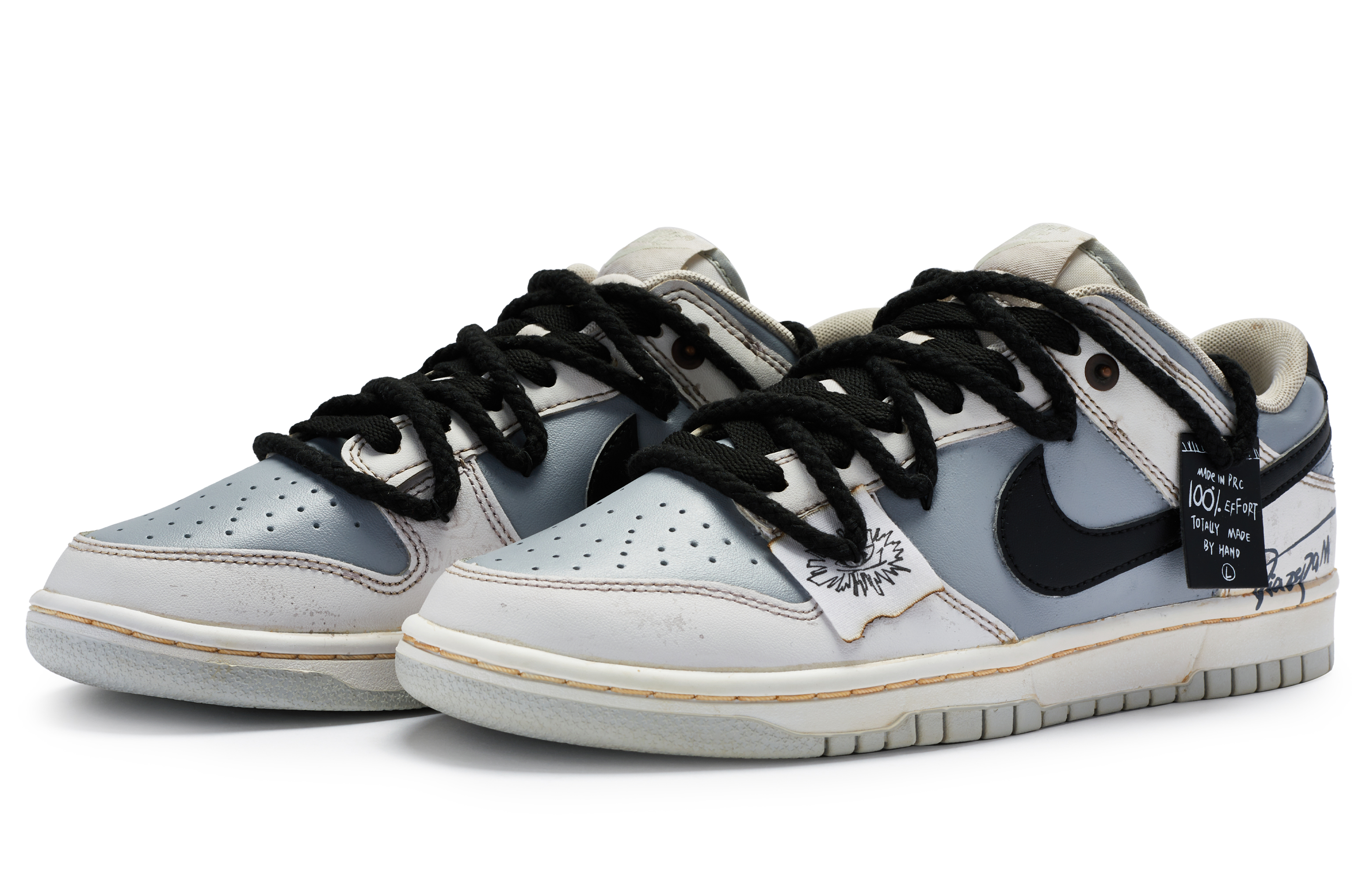 Lookbook [Kasut Custom] Nike Dunk Low 'Putih Kelabu' DV0831-101(TeamR-男款失眠S-BOX)