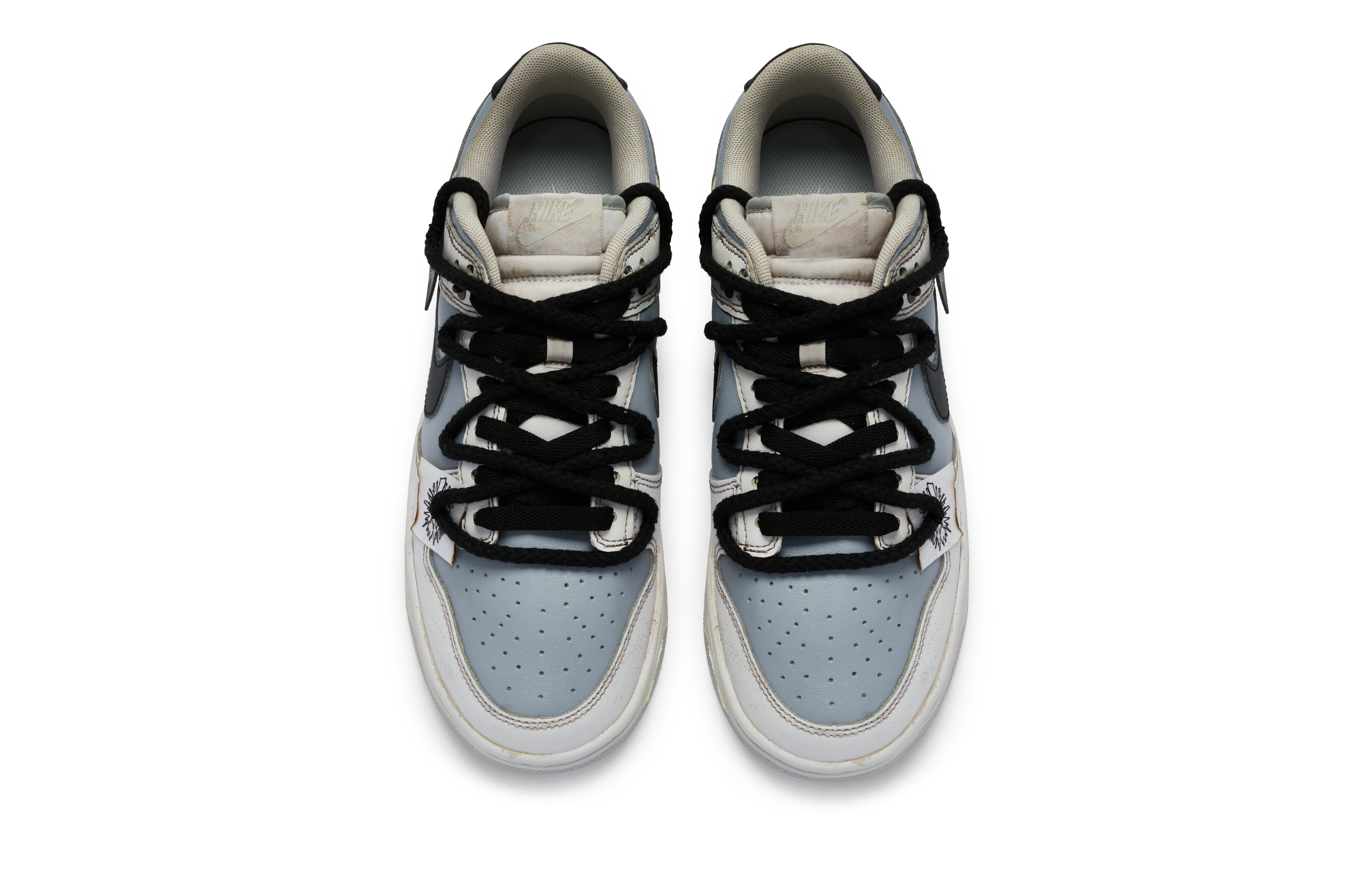 Shop [Kasut Custom] Nike Dunk Low 'Putih Kelabu' DV0831-101(TeamR-男款失眠S-BOX)