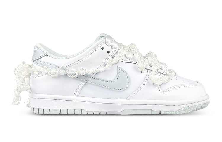 Order [Sepatu Kustom] Nike Dunk Low 'Putih Abu Pita Renda' DH9765-102(Team47-女纯爱解SBOX)