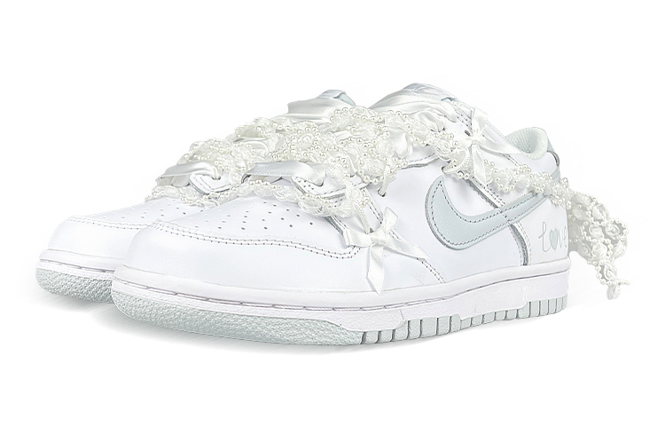 Lookbook [Sepatu Kustom] Nike Dunk Low 'Putih Abu Pita Renda' DH9765-102(Team47-女纯爱解SBOX)