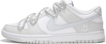 Buy 【定製球鞋】 Nike Dunk Low 火心 高級 簡約 冷淡風 復古 解構綁帶 低筒 板鞋 男款 白灰色