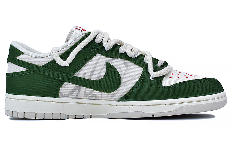 Order 【客製球鞋】 Nike Dunk Low 破軍 戶外穿搭 不規則圖案 高街風 麻繩解構 復古 防滑 低筒 板鞋 男款 白灰綠