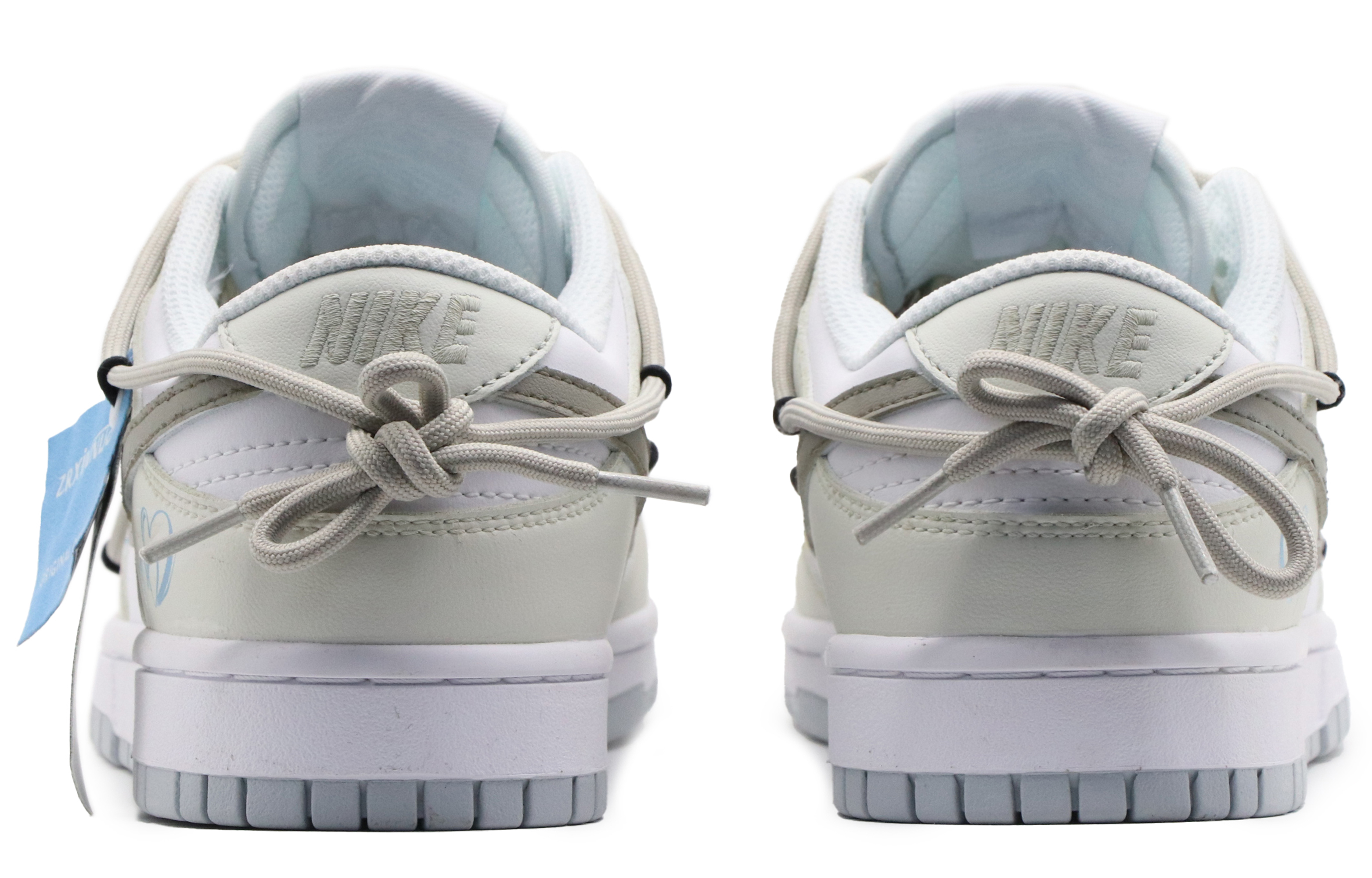 Shop 【定制球鞋】Nike Dunk Low 愛心籃掛標 戶外 高街風 復古做舊 解構 低幫 板鞋 男款 白灰