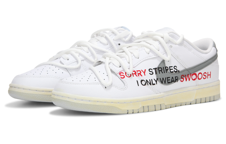 Lookbook [Sneakers Kustom] Nike Dunk Low 'Putih Abu Heatwave' DH9765-102(Team24-女款SWOOSH标语)