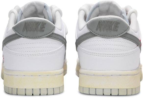 【定製球鞋】Nike Dunk Low 熱濤 SWOOSH 潮流標語 氧化做舊 解構綁帶 復古 低筒 板鞋 GS 白灰 Shop 【定製球鞋】Nike Dunk Low 熱濤 SWOOSH 潮流標語 氧化做舊 解構綁帶 復古 低筒 板鞋 GS 白灰