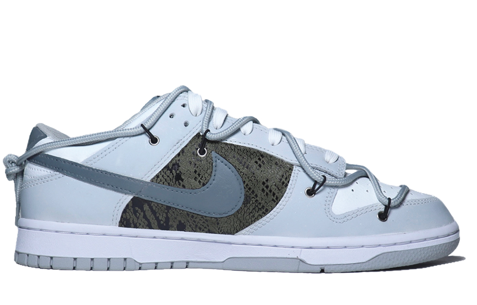 Order [カスタムシューズ] ナイキダンクロー 'ホワイトグレー スネークスキン - 兎年' DJ6188-003(team25-蛇皮)
