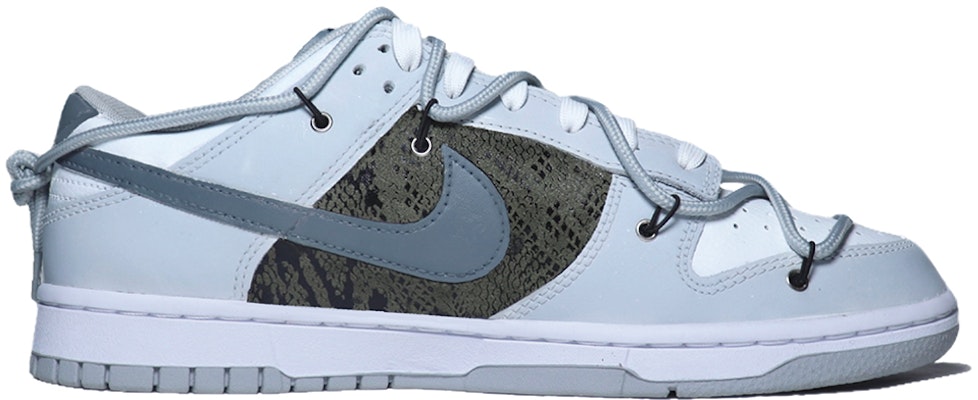 【定制球鞋】Nike Dunk Low 爆裂壓紋蛇皮 青蛇壓紋 兔年主題推薦 低幫 板鞋 男款 白灰 Order 【定制球鞋】Nike Dunk Low 爆裂壓紋蛇皮 青蛇壓紋 兔年主題推薦 低幫 板鞋 男款 白灰