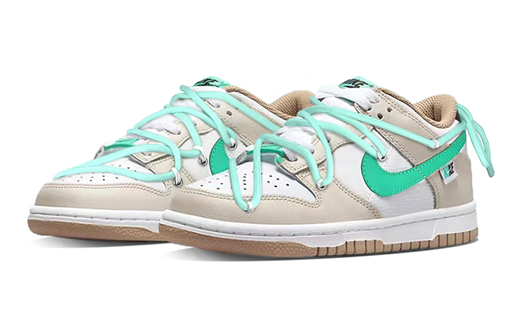 Lookbook 【定制球鞋】 Nike Dunk Low 「Split」 經典休閒 小摩卡 極簡 解構綁帶 低筒 板鞋 GS 白薄荷綠