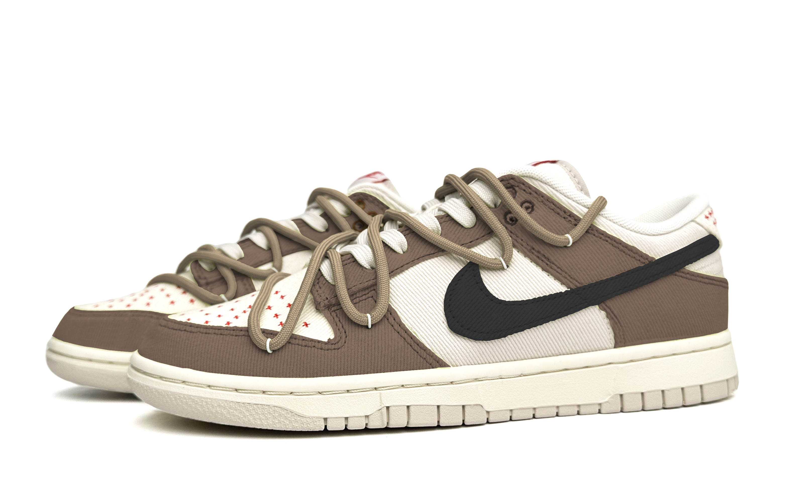 Lookbook [定制鞋款] 耐克Dunk Low白色摩卡配色 DV0834-100(Team11-生椰摩卡男款白咖)