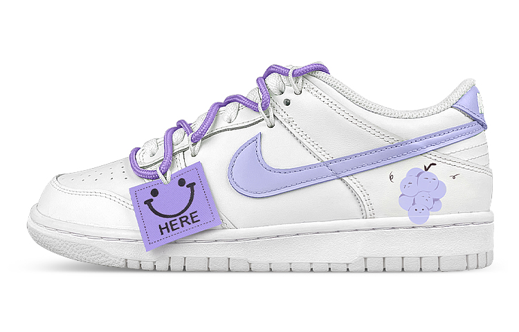 Buy [Sepatu Custom] Nike Dunk Low 'Putih Ungu Smiley' DV0831-101(Team47-男葡萄解SBOX)