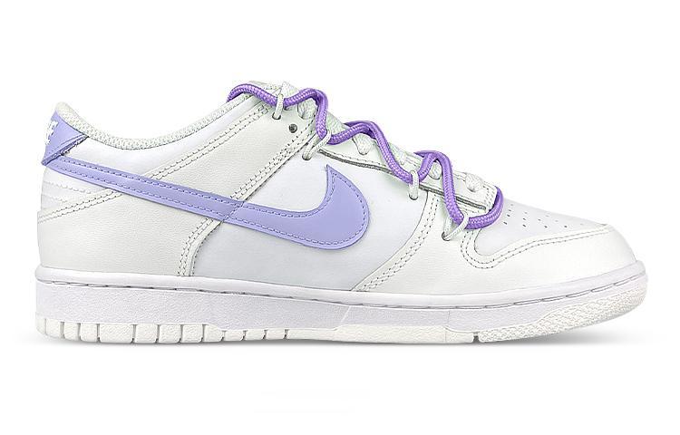 Order 【定製球鞋】Nike Dunk Low 雙鞋帶 笑臉布貼 葡萄 低筒 滑板鞋 GS 白紫