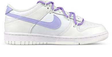 【定製球鞋】Nike Dunk Low 雙鞋帶 笑臉布貼 葡萄 低筒 滑板鞋 GS 白紫 Order 【定製球鞋】Nike Dunk Low 雙鞋帶 笑臉布貼 葡萄 低筒 滑板鞋 GS 白紫