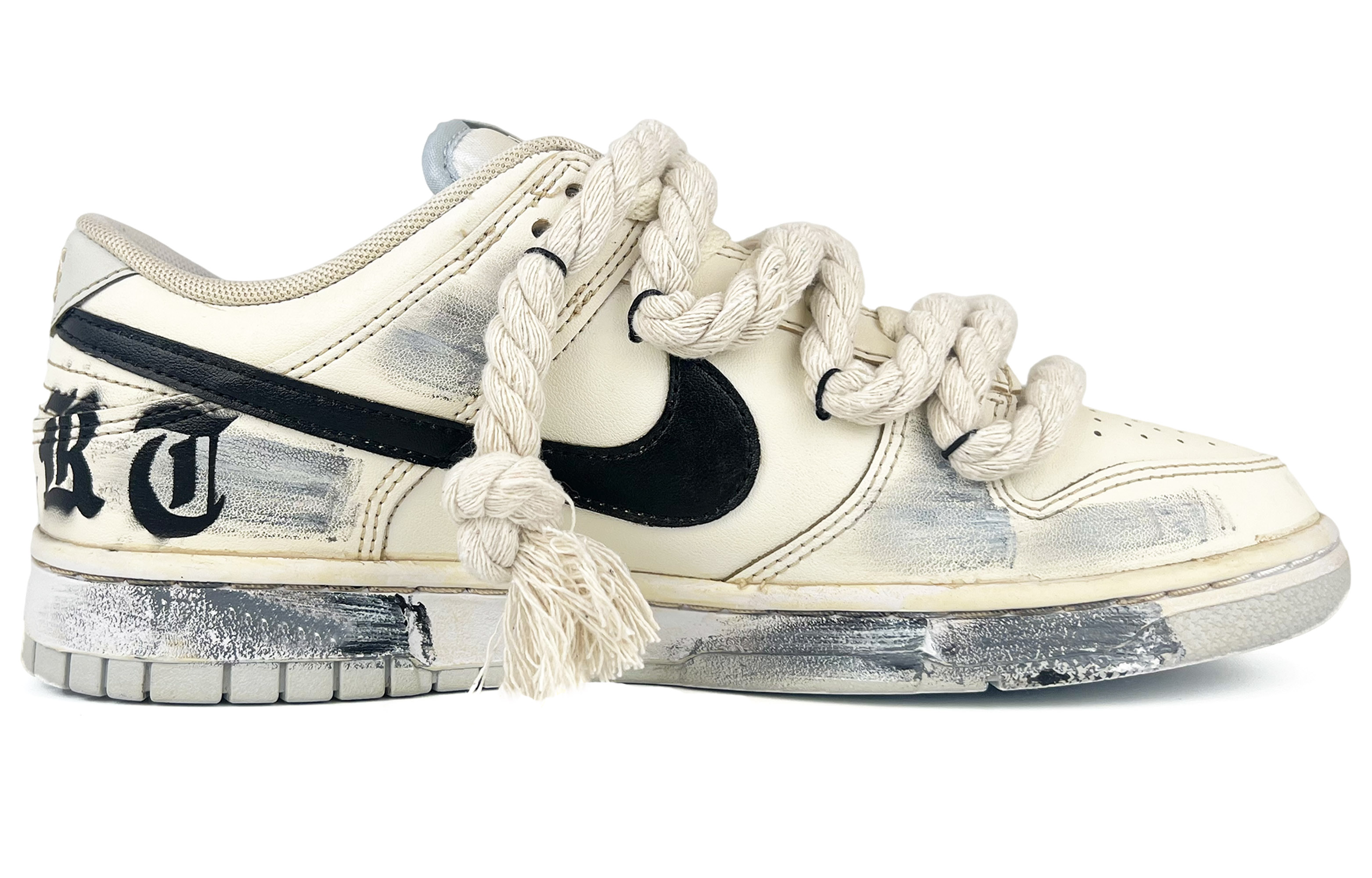 Order [Kasut Kastam] Nike Dunk Rendah 'Ular Putih Dekonstruksi' DV0831-101(Team45-白蟒哥特)