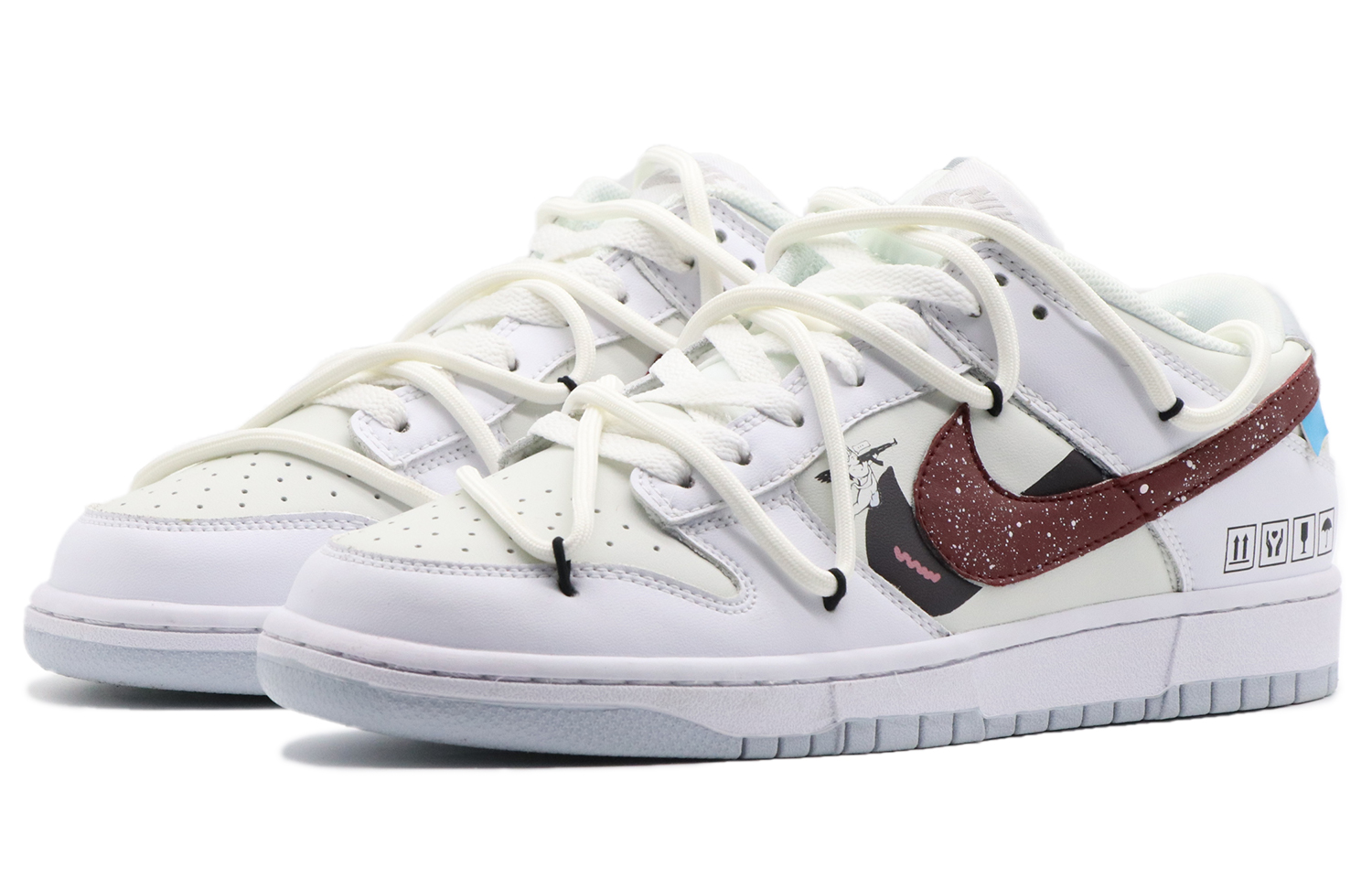 Lookbook 【客製化球鞋】Nike Dunk Low 旅遊 高街風 戶外 夏日搭配 解構麻繩 天使 低筒 滑板鞋 男款 白紅