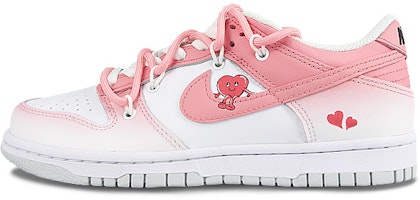 【定製球鞋】Nike Dunk Low 愛心解構 浪漫簡約 休閒百搭 防滑耐磨 低筒 板鞋 GS 白紅 Buy 【定製球鞋】Nike Dunk Low 愛心解構 浪漫簡約 休閒百搭 防滑耐磨 低筒 板鞋 GS 白紅