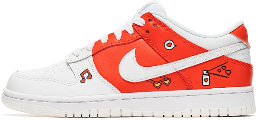 【訂製球鞋】 Nike Dunk Low 野鶴製造 玫瑰戀曲 單品 禮盒 低幫 板鞋 GS 白紅 Buy 【訂製球鞋】 Nike Dunk Low 野鶴製造 玫瑰戀曲 單品 禮盒 低幫 板鞋 GS 白紅