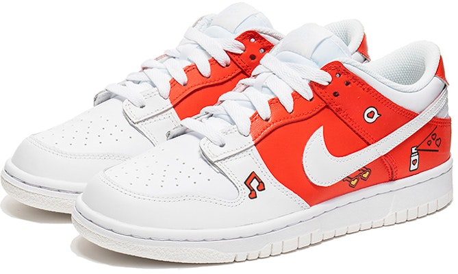 【訂製球鞋】 Nike Dunk Low 野鶴製造 玫瑰戀曲 單品 禮盒 低幫 板鞋 GS 白紅 Lookbook 【訂製球鞋】 Nike Dunk Low 野鶴製造 玫瑰戀曲 單品 禮盒 低幫 板鞋 GS 白紅