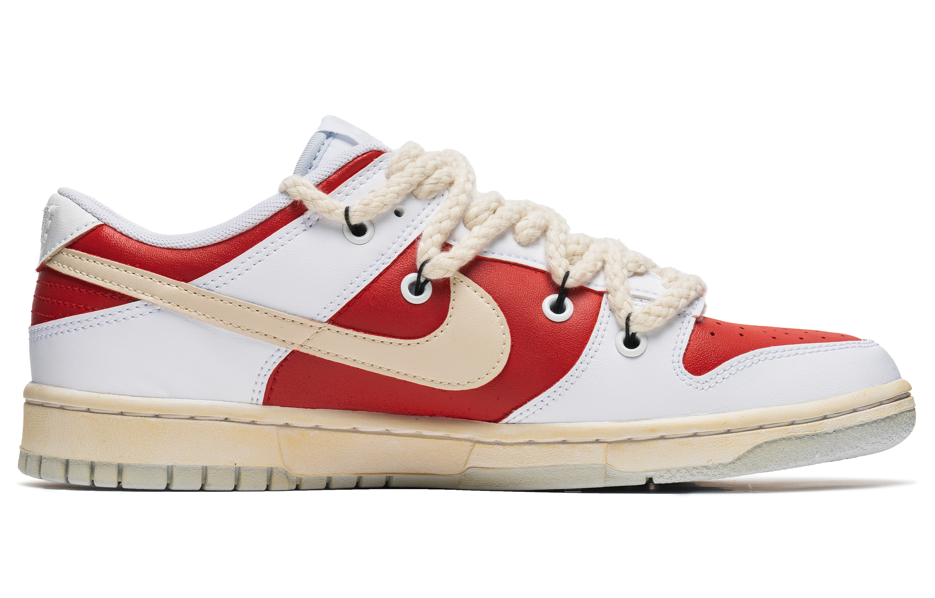 Order [Scarpe Personalizzate] Nike Dunk Low ''Bianco Rosso Spinello'' DV0831-101(Team67-红碧玉)