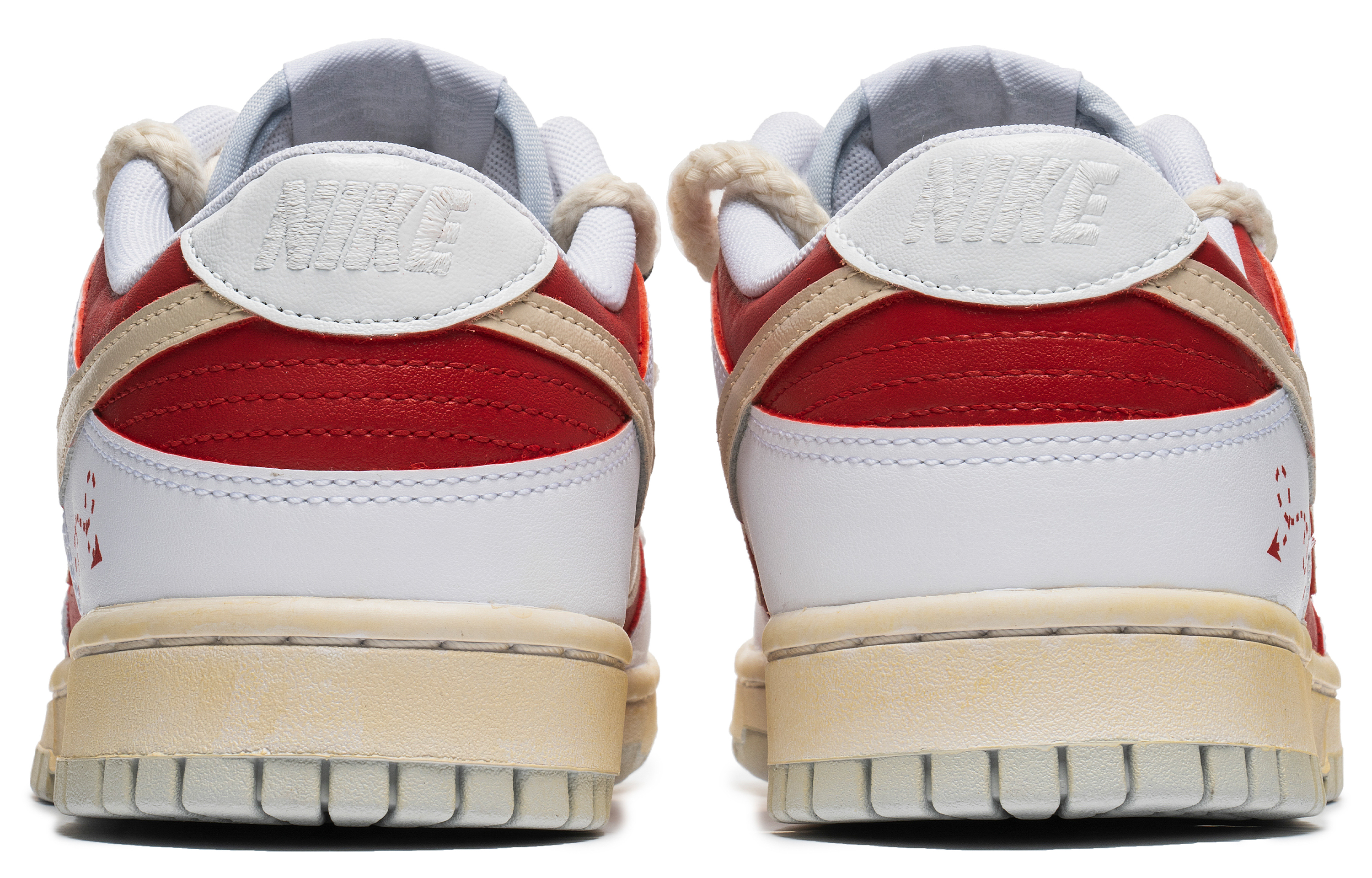 Shop [Scarpe Personalizzate] Nike Dunk Low ''Bianco Rosso Spinello'' DV0831-101(Team67-红碧玉)