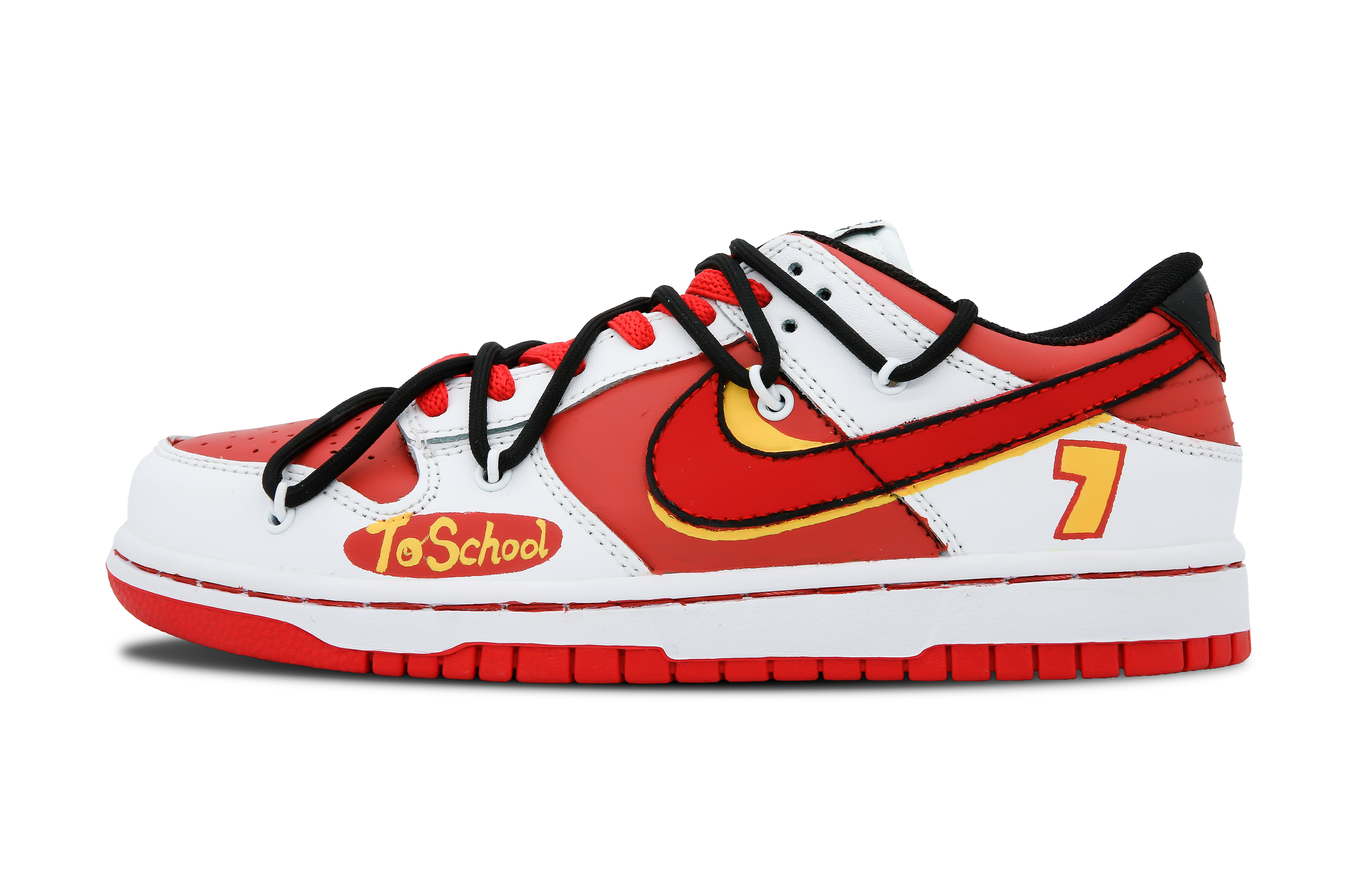 Buy 나이키 덩크 로우 '화이트 레드 쓰리포인터' (커스텀) FD9762-061-444141