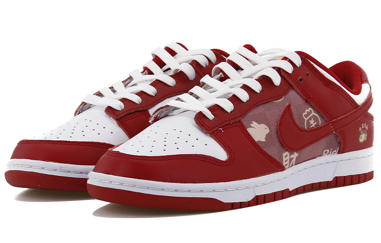 Lookbook [定制鞋] 耐克Dunk低帮‘白红兔年’ DD1391-602(Team10-大吉大利)