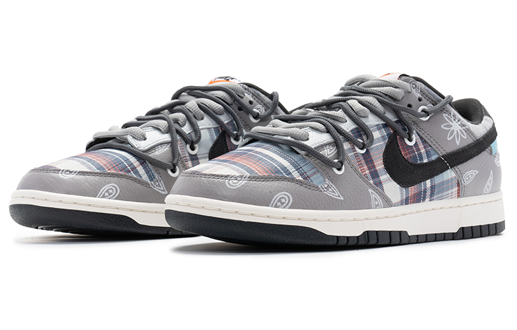 Lookbook [定制鞋款] 耐克Dunk Low '野鹤腰果花' DQ5015-063(TeamB-男款腰果花格纹灰色)