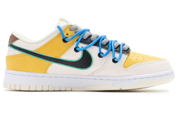 Order 【定製球鞋】 Nike Dunk Low 野鶴製造 米白色 復古隨身聽 音樂 電玩 按鍵 塗鴉 解構雙鞋帶 復古 低幫 板鞋 男款 米白黃