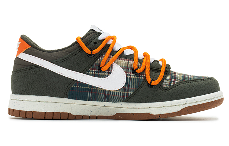 Order [Kasual] Nike Dunk Low 'Wild Crane Deconstructed Tali Ganda dengan Grafiti dan Kotak-Kotak' DC9561-300(TeamB-女款格子橙绿)