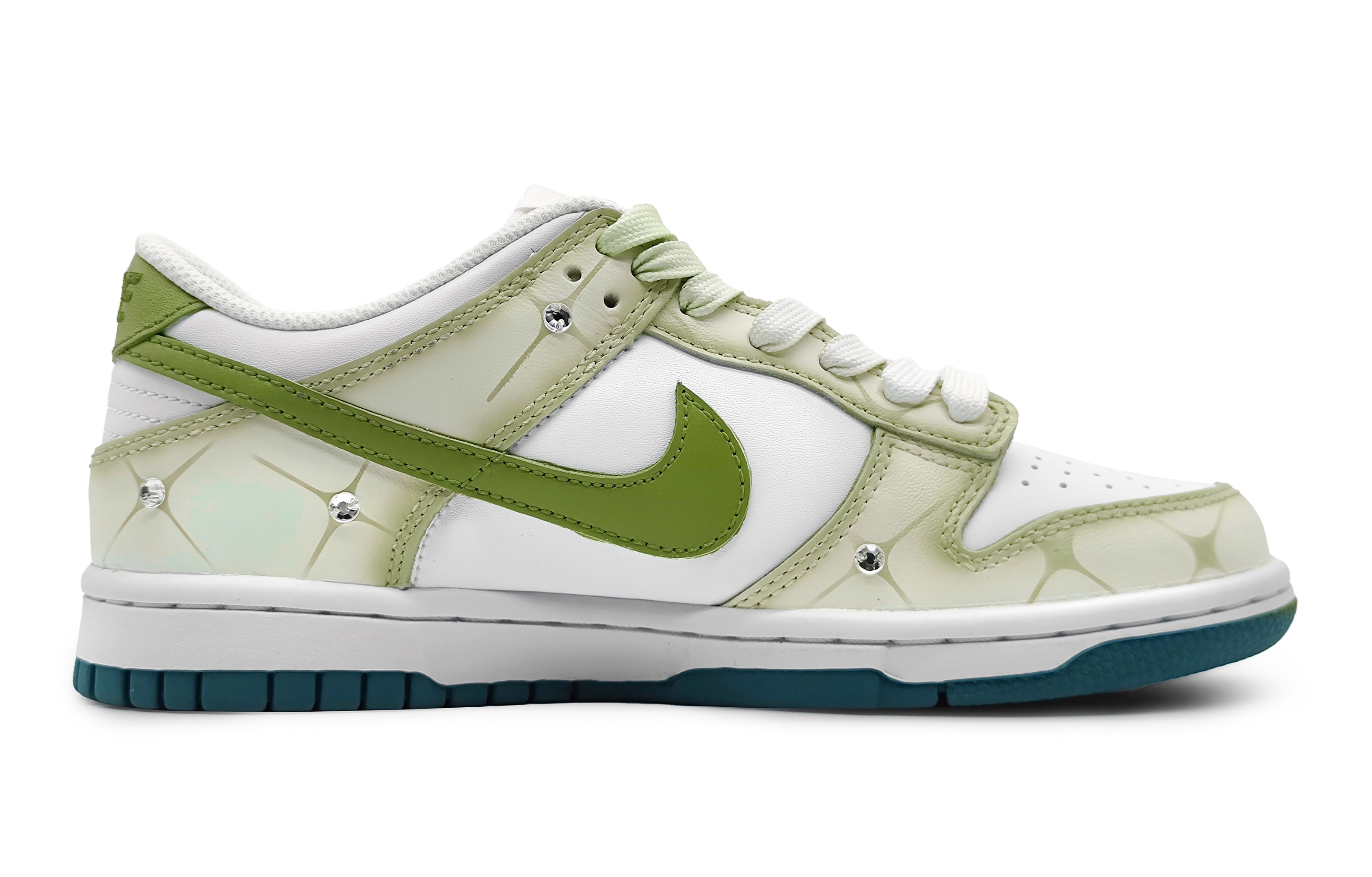 Order 나이키 덩크 로우 '윌로우 그린 그라데이션 젬스톤' (custom) FD9911-101(Team16-依依杨柳)