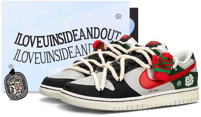 【訂製球鞋】 Nike Dunk Low 冬季戀曲 TMS 復古磨舊 戶外搭配 解構 低筒 滑板鞋 男款 黑綠 Buy 【訂製球鞋】 Nike Dunk Low 冬季戀曲 TMS 復古磨舊 戶外搭配 解構 低筒 滑板鞋 男款 黑綠