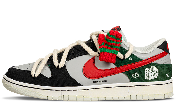 Lookbook [Kasut Custom] Nike Dunk Low 'Winter Love Song Hitam Hijau' DV0827-100(Team62-冬日恋曲)