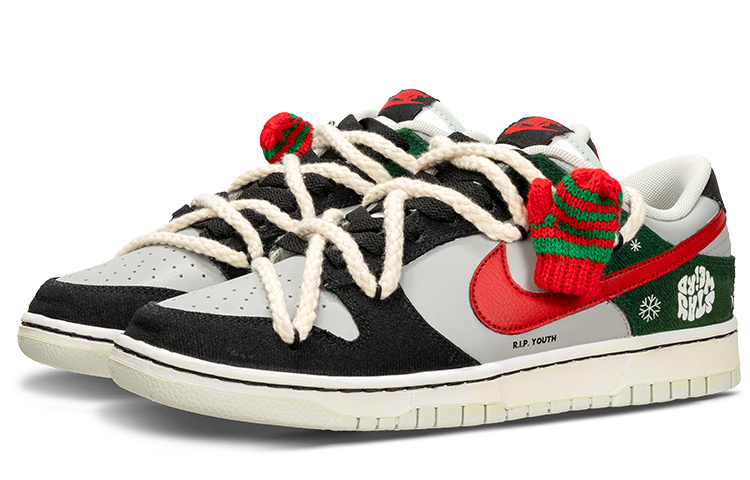 Purchase [Kasut Custom] Nike Dunk Low 'Winter Love Song Hitam Hijau' DV0827-100(Team62-冬日恋曲)