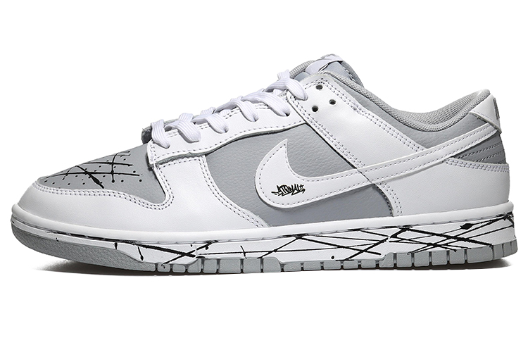 Buy 【定製球鞋】 Nike Dunk Low 潑墨 解構 機能 復古潮流 低幫 板鞋 男款 狼灰白