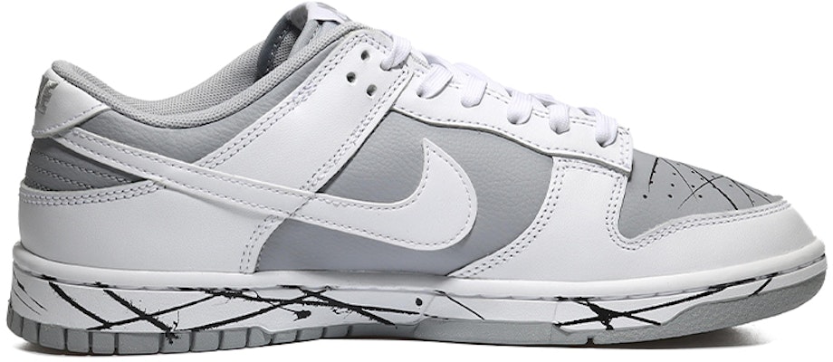【定製球鞋】 Nike Dunk Low 潑墨 解構 機能 復古潮流 低幫 板鞋 男款 狼灰白 Order 【定製球鞋】 Nike Dunk Low 潑墨 解構 機能 復古潮流 低幫 板鞋 男款 狼灰白