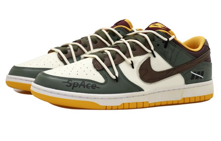 Lookbook 【訂製球鞋】Nike Dunk Low 木紋 年輪 雙鉤 做舊解構風 低筒 板鞋 男款 棕色