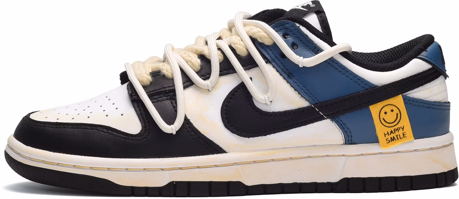 custom-shoes-nike-dunk-low-worn-smiley-black-white-blue